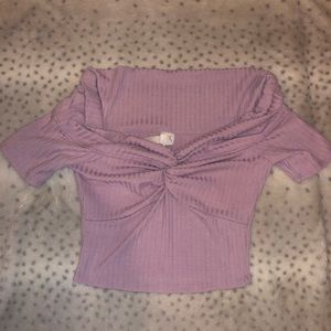 May Pink lilac off the shoulder shirt